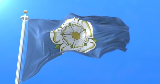 Vlag Van Engelse Historische Graafschap Yorkshire Noord Engeland Loop — Stockvideo