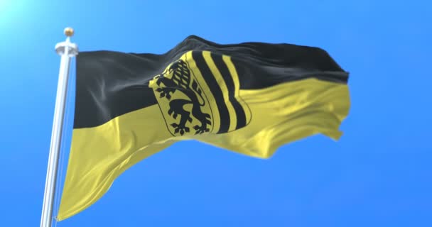 Dresden Szászország Németország Fővárosa Zászlaja Hurok — Stock videók