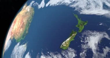 Tasman Denizi Dünya gezegeni, Güney Pasifik Okyanusu marjinal deniz, uzaydan gelen havadan görünümü