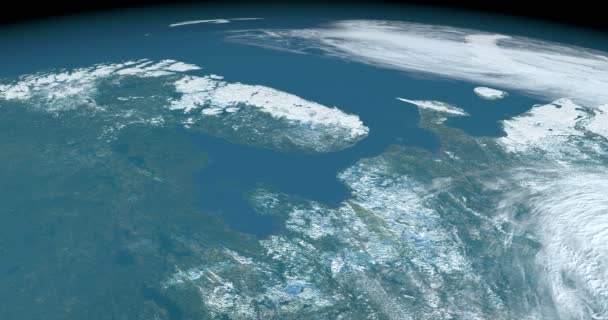 Mer Blanche Sur Planète Terre Sur Côte Nord Ouest Russie — Video