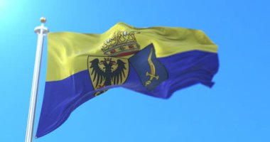 Essen şehir North Rhine-Westphalia, Almanya devlet bayrağı. Döngü