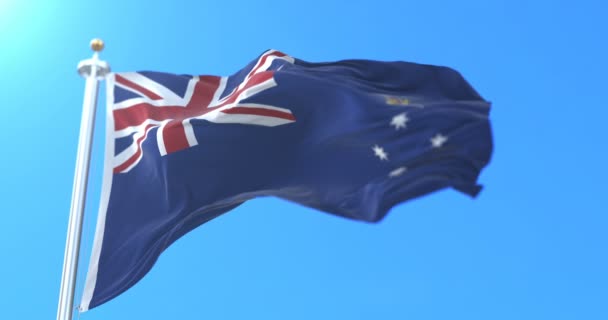 Bandera Del Estado Victoria Australia Bucle — Vídeo de stock
