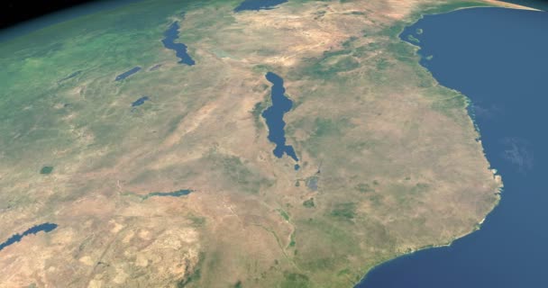 Grandes Lagos Africanos Planeta Tierra Vista Aérea Desde Espacio Exterior — Vídeo de stock