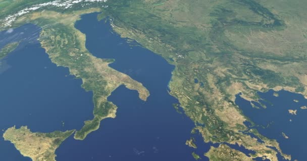 Adriatic Sea Planet Earth Aerial View Outer Space — Stock Video