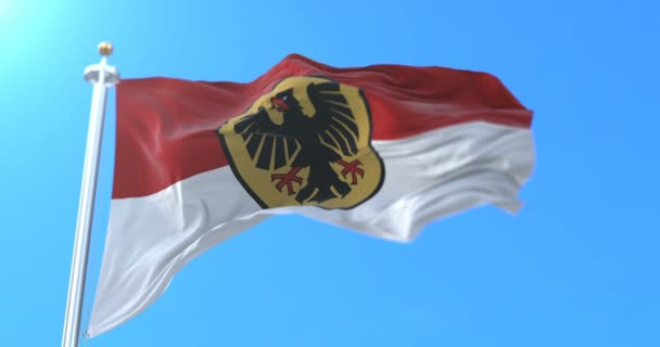 Bandera Dortmund Ciudad Estado Renania Del Norte Westfalia Alemania Bucle — Vídeos de Stock