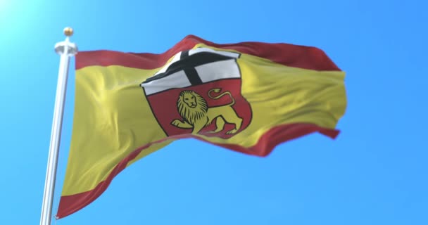 Прапор Федерального Міста Бонна Землі Північний Рейн Вестфалія Німеччина Петля — стокове відео