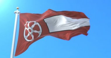 Şehir Erfurt Thuringia, Almanya devlet bayrağı. Döngü