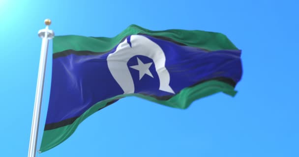 Torres Strait Islander Flag Australien Schleife — Stockvideo