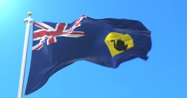 Vlag Van Staat West Australië Australië Loop — Stockvideo