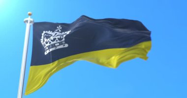 Regina sermaye şehir içinde Kanada il Saskatchewan, Kanada bayrağı. Döngü