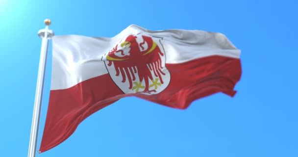 Flagge Südtirols Trentino Alto Adige Sdtirol Italien Schleife — Stockvideo
