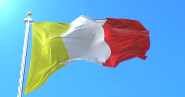 Flagge Der Italienischen Stadt Benevento Der Region Kampanien Italien Schleife — Stockvideo