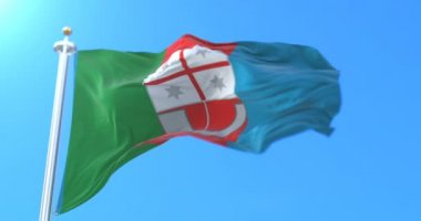 Liguria, İtalya İtalyan bölge bayrağı. Döngü