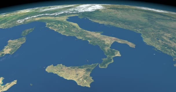 Mar Tirreno Planeta Terra Vista Aérea Espaço Exterior — Vídeo de Stock