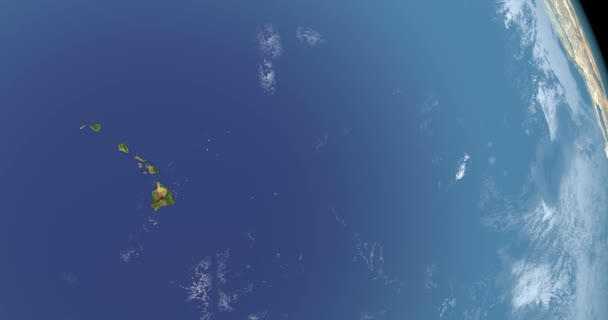 Havaijin Saaret Maapallolla Ilmakuva Ulkoavaruudesta — kuvapankkivideo
