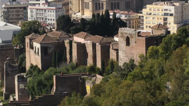 Alcazaba Malaga Spanya Daki Turistler — Stok video