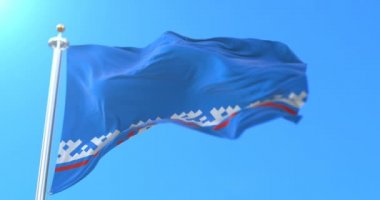 Yamalo-Nenets Özerk Okrug bayrağı, Rusya. Döngü