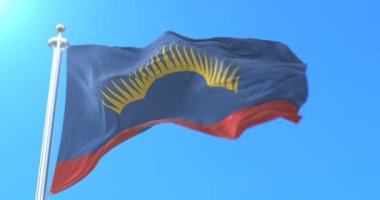 Rusya, Murmansk Oblastı 'nın Rus federal şahsı bayrağı. Döngü