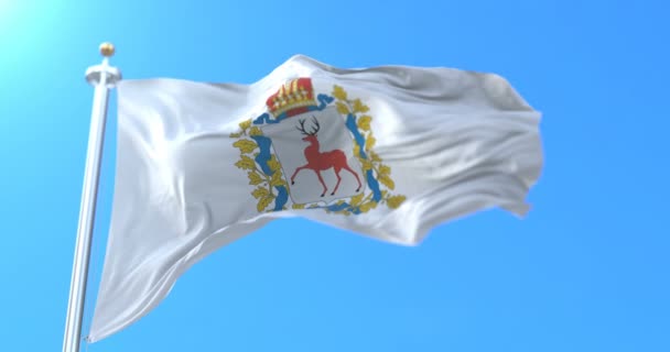 Flagga För Det Ryska Federala Ämnet Nizjnij Novgorod Oblast Ryssland — Stockvideo