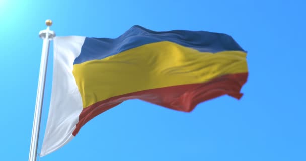 Bandeira Sujeito Federal Russo Oblast Rostov Rússia Laço — Vídeo de Stock