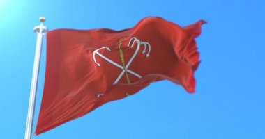 Flag of the russian city of Saint Petersburg, Russia. Loop