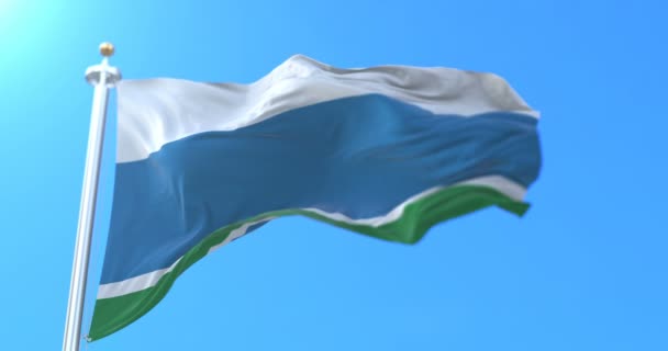 Flag Russian Federal Subject Sverdlovsk Oblast Russia Loop — ストック動画