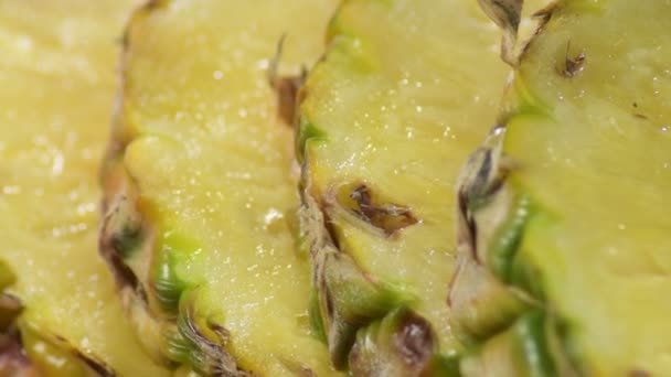 Fruta Piña Rodajas Giratorias — Vídeos de Stock