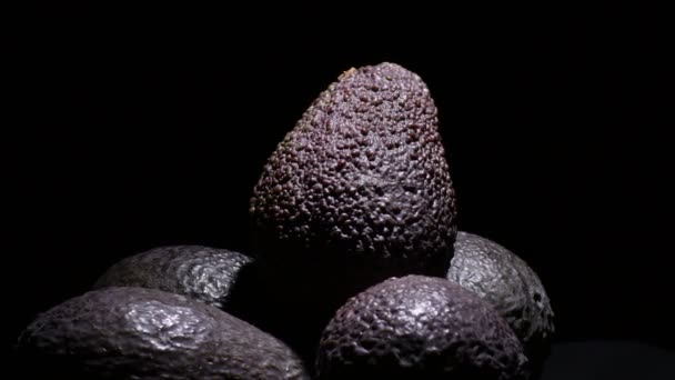 Reife Haß Avocado Einem Berg Von Haß Avocados Frucht Kreisenden — Stockvideo