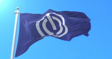 Japonya 'nın başkenti Naha' nın bayrağı. Döngü