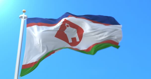 Bandera Capital República Sakha Yakutsk Rusia Paquete — Vídeo de stock
