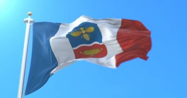 Simferopol, Ukrayna 'nın Kırım Yarımadası' nda şehrin bayrağı. Döngü