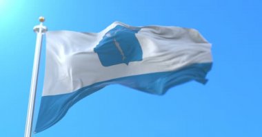 Şehrin bayrağı ve Rusya 'nın Saratov idari merkezi. Döngü