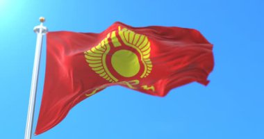 Rusya 'nın başkenti Tuva Cumhuriyeti bayrağı, Kyzyl, Rusya. Döngü