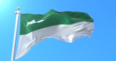 Şehrin bayrağı ve Rusya Kurgan idari merkezi. Döngü