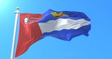 Flag of the city and administrative center of Kaluga, Russia. Loop