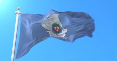 Flag of the city and administrative center of Kaliningrad, Russia. Loop