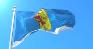 Flag of the port town and the administrative center of Anadyr, Russia. Loop