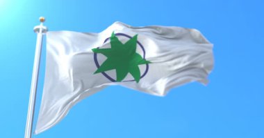 Japonya 'nın başkenti Aomori' nin bayrağı. Döngü