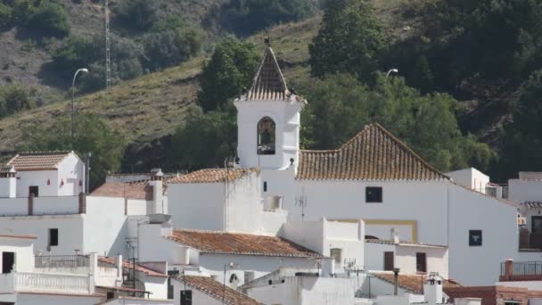 Typical White Church Andalusian Village Sayalonga Spain — Stock Video