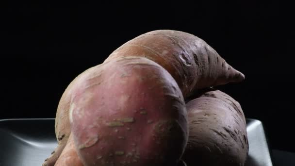 Süßkartoffeln Kreiseln Ipomoea Batatas — Stockvideo