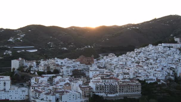 Calm Quiet Andalusian Village Sunset Torrox Spain — Stockvideo