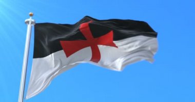 Savaş şövalyeleri rüzgarda dalgalanıyor. Döngü