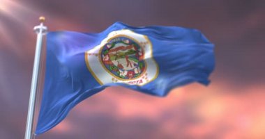 Günbatımında Minnesota Eyaleti bayrağı, Birleşik Devletler Bölgesi - döngü