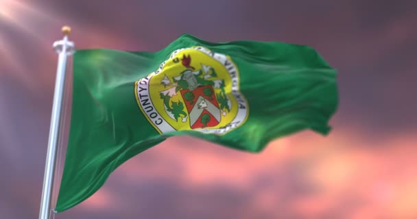 Vlajka San Spotsylvania County Při Západu Slunce Virginia Spojené Státy — Stock video