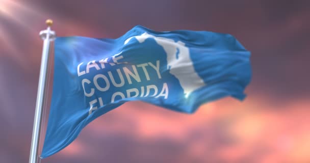 Vlag Van Lake County Van Staat Florida Verenigde Staten Bij — Stockvideo