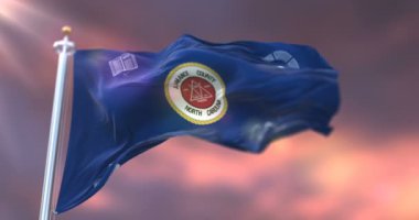 Amerika 'da gün batımında Alamance bayrağı - döngü