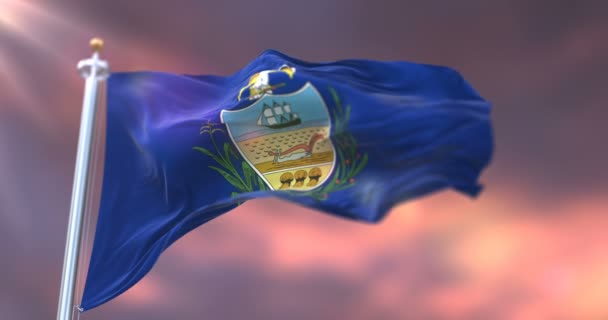 Vlag Van Allegheny Bij Zonsondergang County Pennsylvania Verenigde Staten Loop — Stockvideo