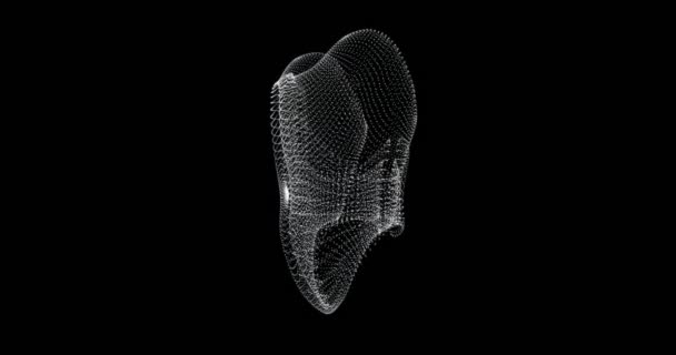 Ekran Reprezentacyjny Hologramu Mięśni Brzucha Człowieka Pętla — Wideo stockowe