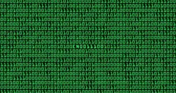 Binární Kód Předaný Zpráva Zašifrovaná Konci Převodu — Stock video