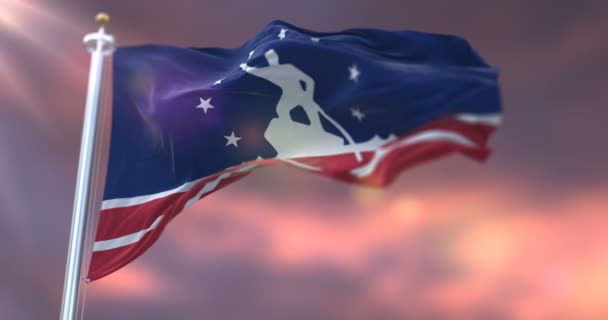 Bandeira Richmond Pôr Sol Cidade Virginia Nos Estados Unidos América — Vídeo de Stock